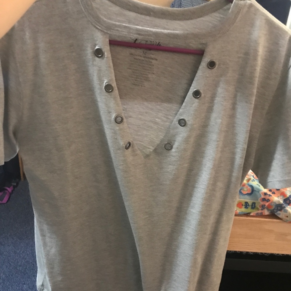 Grey chest cut out t-shirt